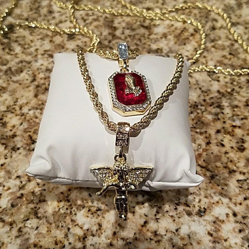 NWT Mens 30" Gold Angel & 24"  P Ruby Bundle